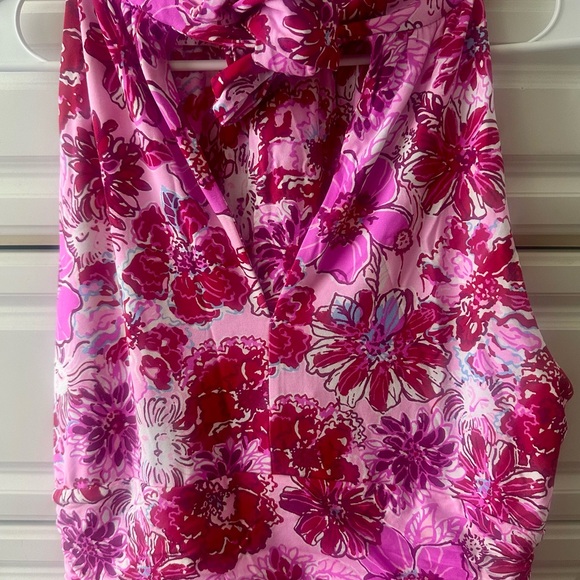NWTLilly Pulitzer Wyota Halter Maxi Dress–Pink Floral-Beach Vacation Resort Wear - Picture 9 of 9